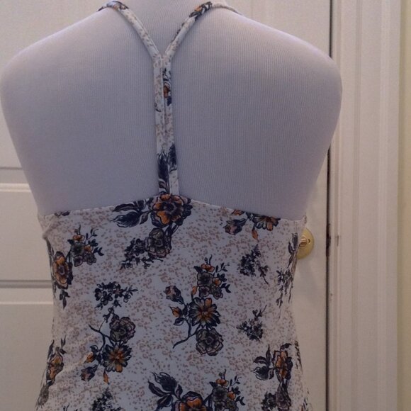 No Boundaries Tan flower dress spaghetti straps L - Picture 2 of 4
